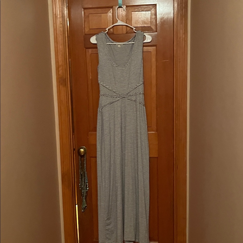 Max Studio Navy and White Striped dress